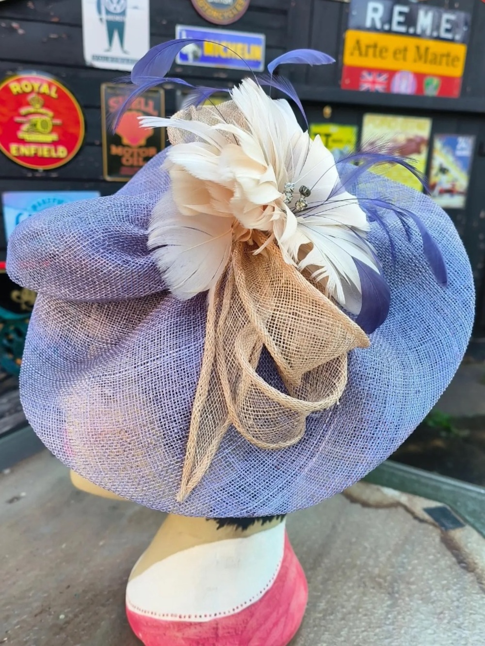Lilac Fascinator with Flower & Bow Detail